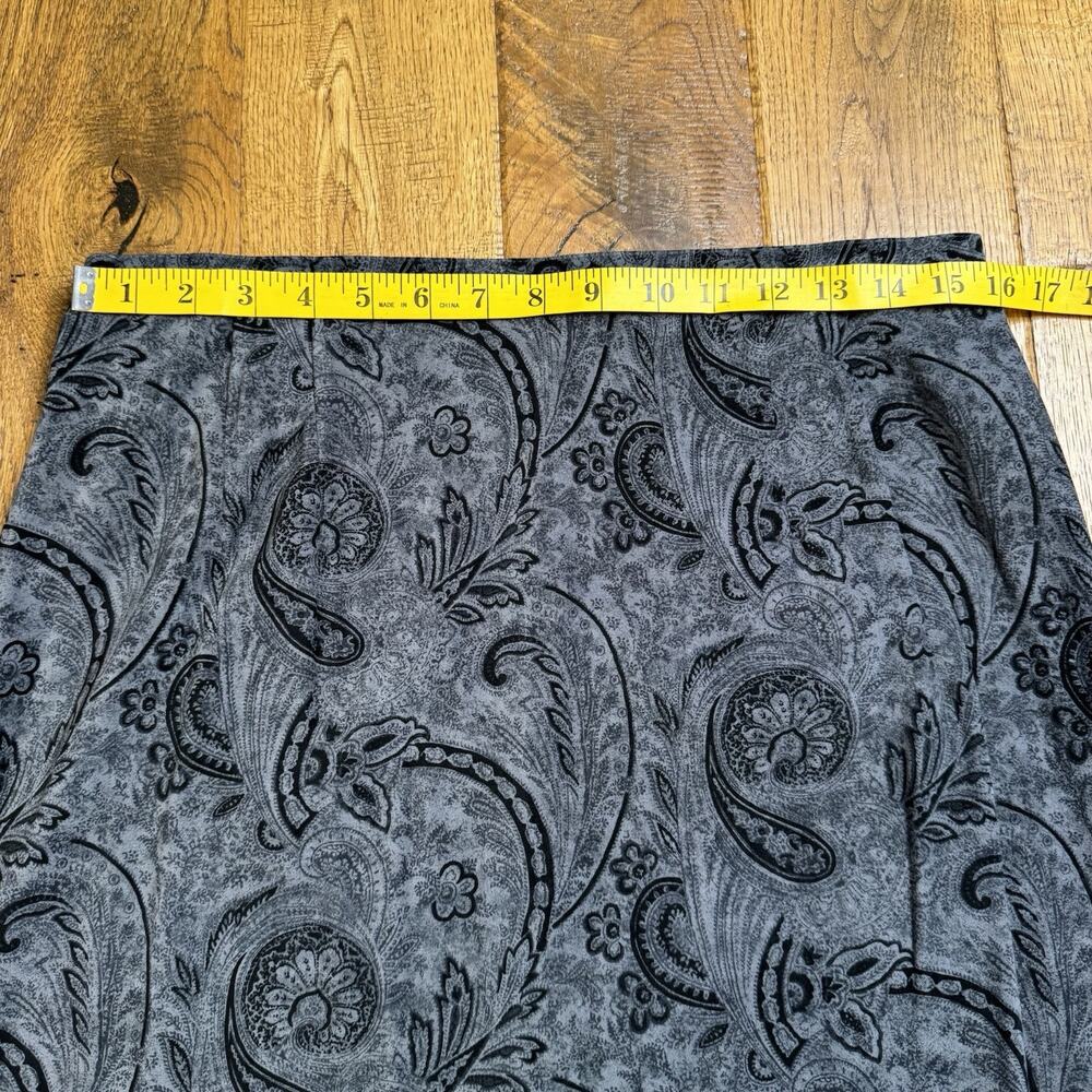 Bonnie Boynton Women's Suit Skirt Size L/XL Grey Black Paisley Print Vintage - Picture 4 of 14